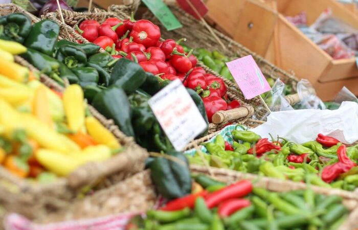 VanWest College Kelowna students visiting a local farmers market